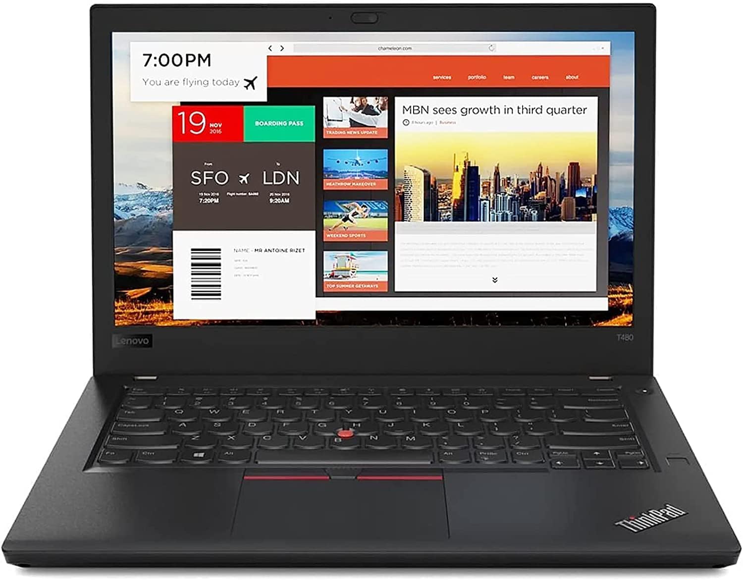 Lenovo ThinkPad T480 14" Laptop Business Netbook, Intel Dual Core i5-8250U up to 3.60GHz, 1TB SSD, 16GB DDR4 RAM, HDMI, Type-C, USB 3.0, SD Card Reader, Windows 11 Pro (Renewed)