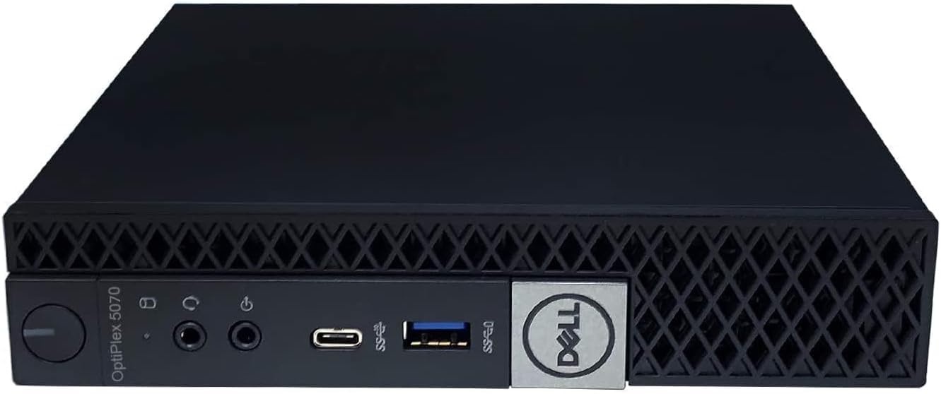 Dell OptiPlex 5070 Micro Desktop Computer, Intel Core i5-9500T, 16GB DDR4 RAM, 256GB M.2 NVMe SSD, Windows 11 Pro, WiFi, Bluetooth, HDMI, USB 3.1, Black (Renewed)