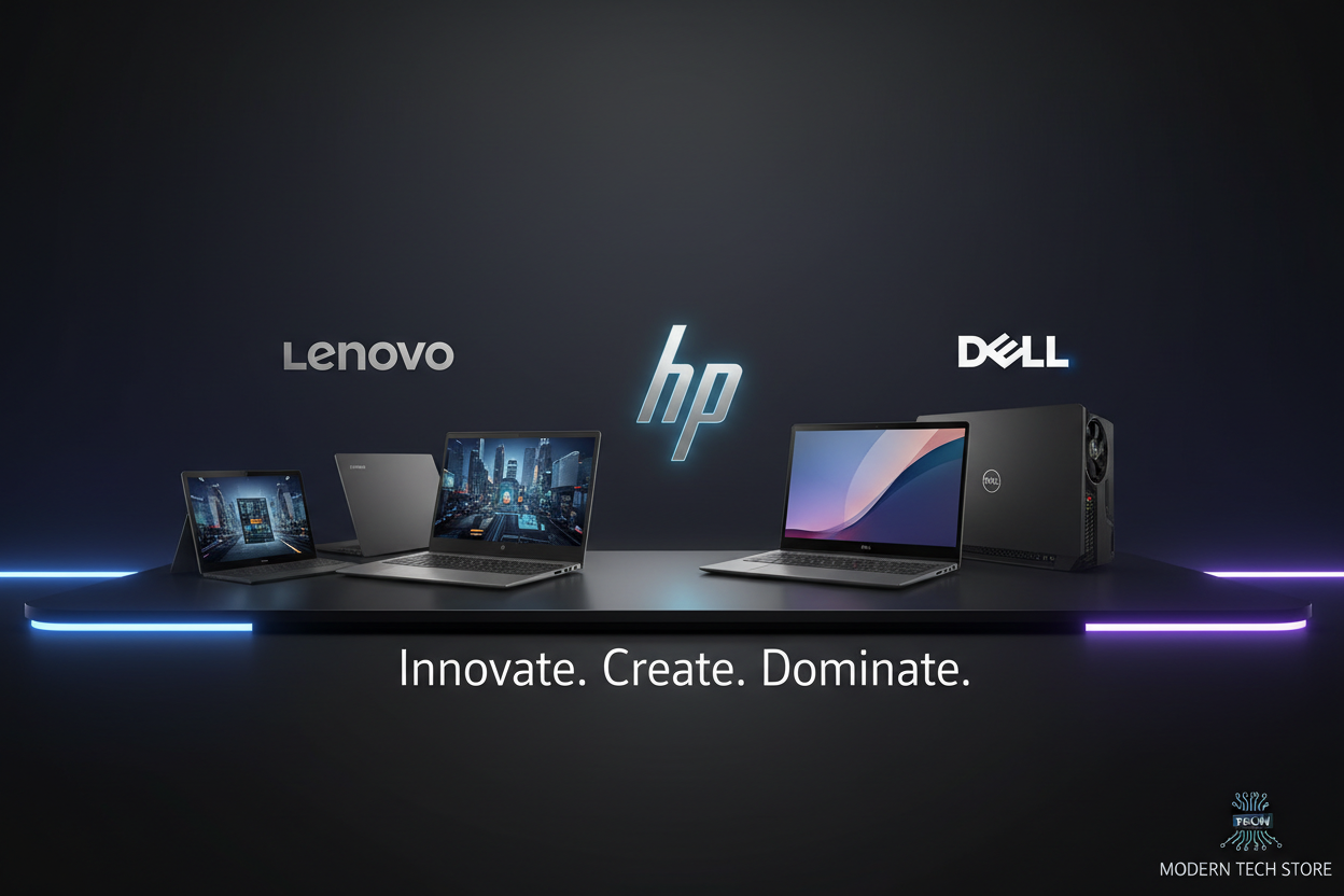 Dark Background HP Lenovo Dell Laptops Hero Banner